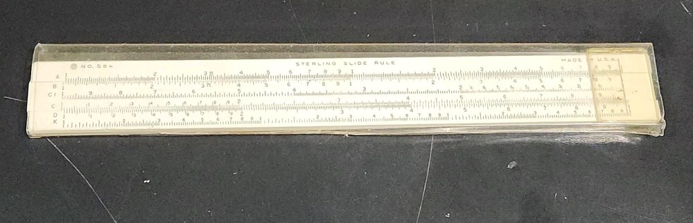 Vtg Sterling SP Precision Slide Ruler Model 584