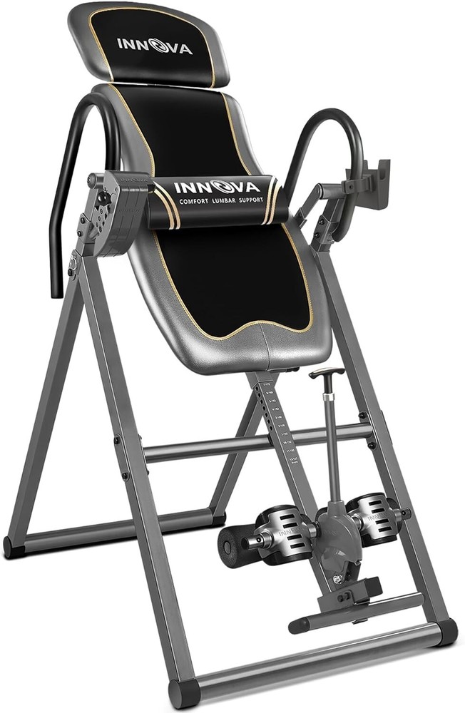 Innova Inversion Table with Adjustable Headrest, Reversible Ankle Holders, an...
