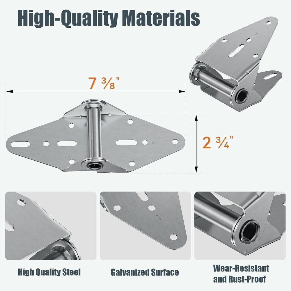 Garage Door Hinges and Rollers for 8' For Height Doors, Rollers, Top Bracket ...