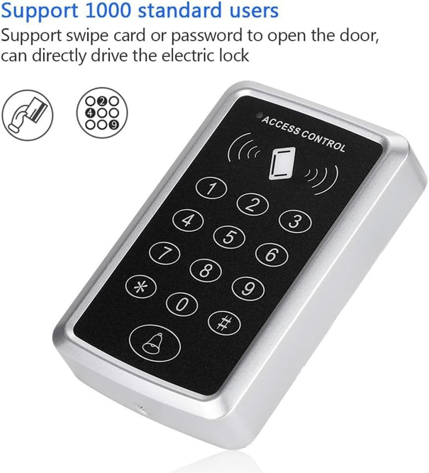 Door Access Control Keypad Stand-Alone Password RFID Reader+5Pcs Keyfob Keychain
