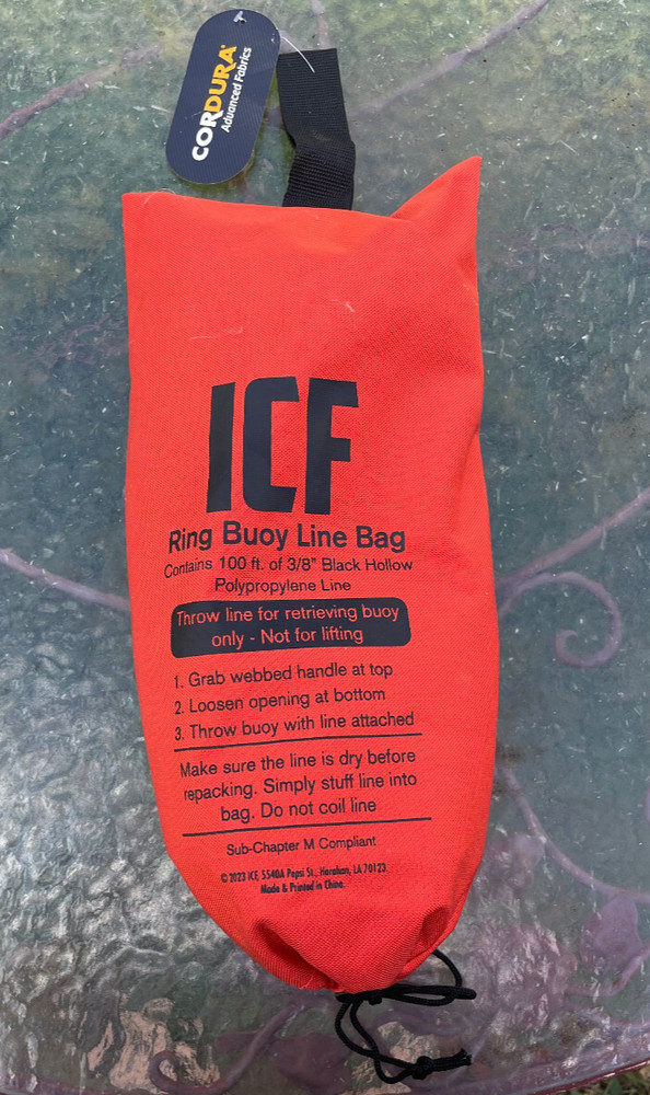 ICF Ring Buoy Line bag 100 ft NEW