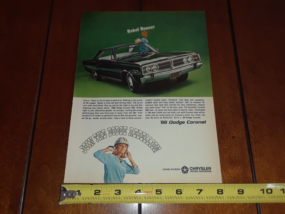 1966 DODGE CORONET ORIGINAL AD