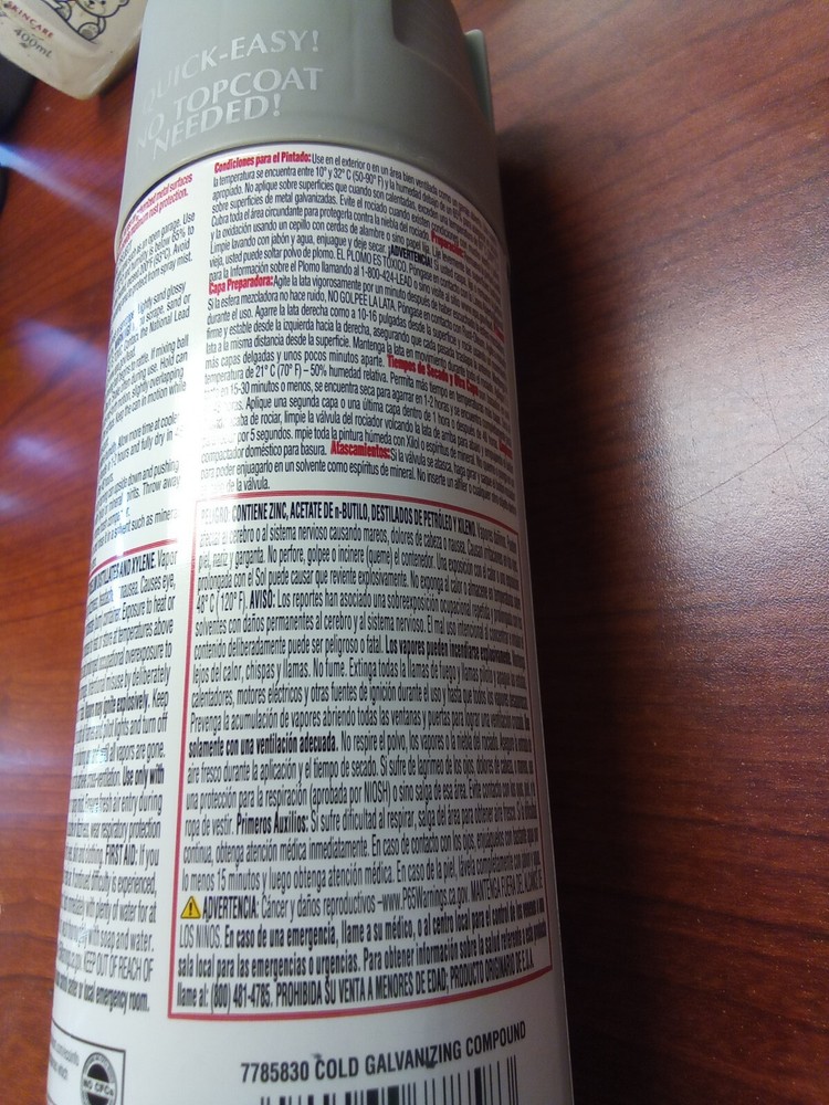 1x RUST-OLEUM COld Galvanizing Compound, Grays Flat Silver , 16oz. - 7785-830