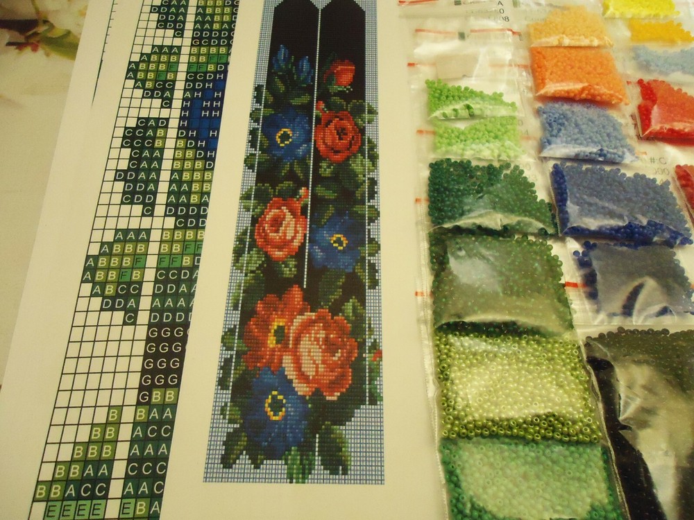 Kit for making a necklace gerdan. Beading Loom Pattern. #S1a