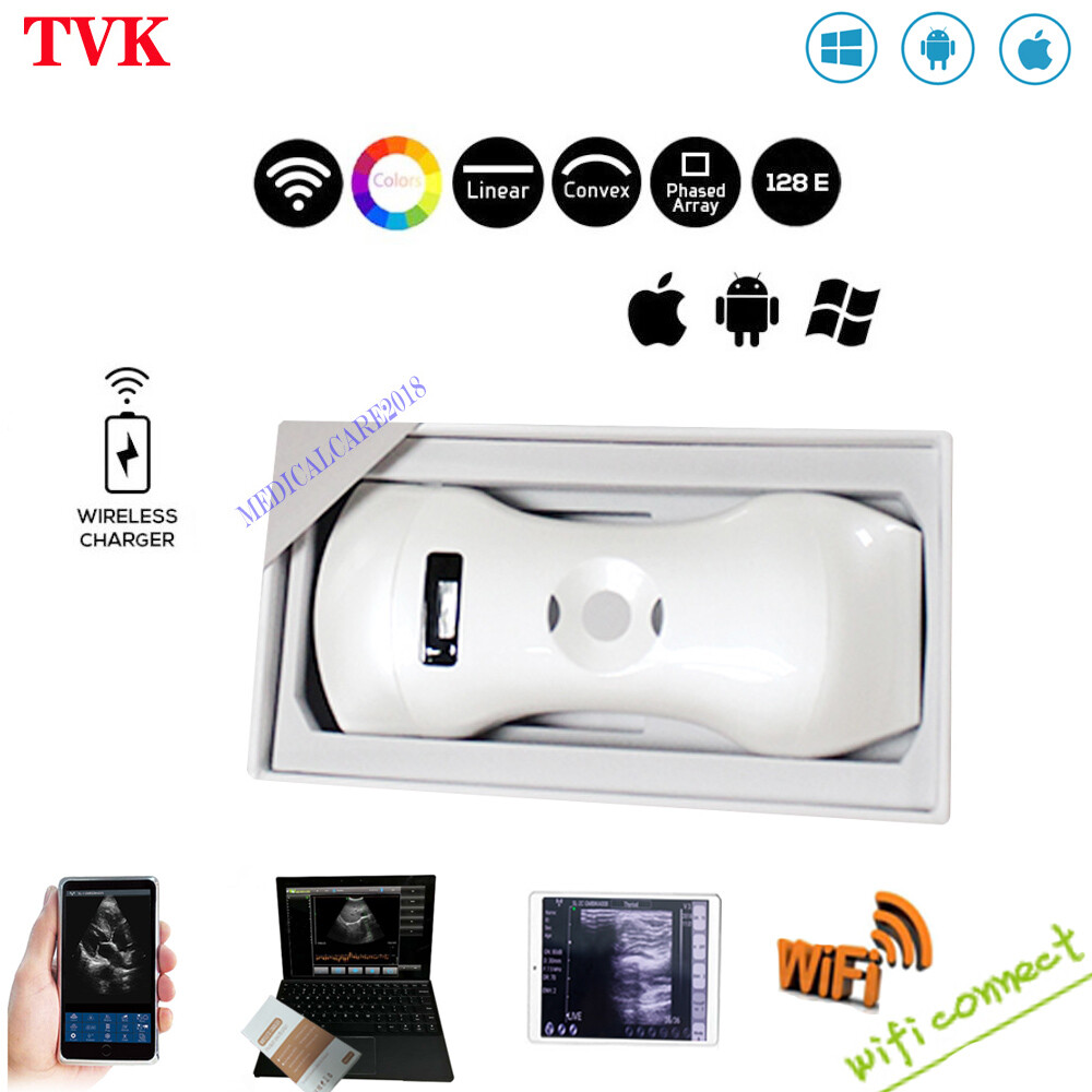 3 in 1 (Convex+Linear+Cardiac) WiFi Color Scanner Support iOS, Android, Windows