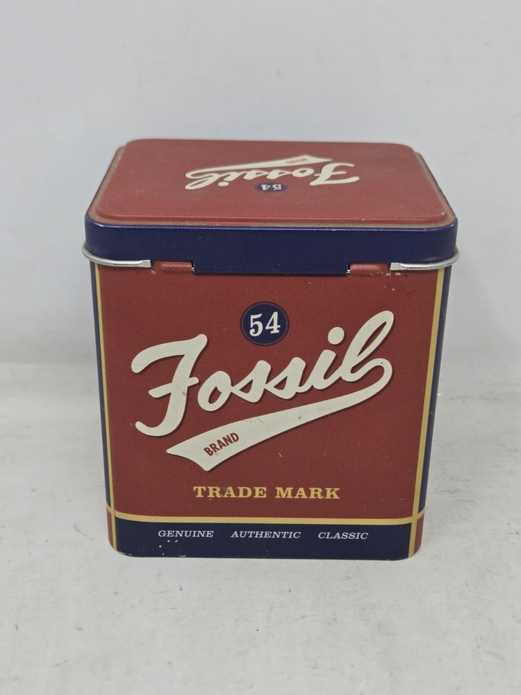 Fossil Knick Knack Passcase Tin Desk Clock Metal