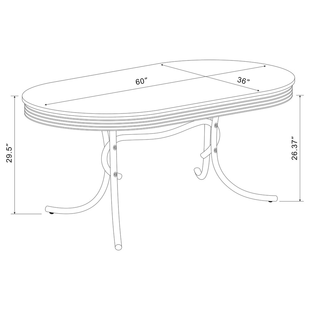 Midge White and Black 5-piece Oval Dining Table Set