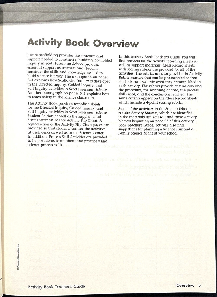 4th Grade - SCIENCE - ACTIVITY BOOK - TEACHER EDITION (2006, Foresman)