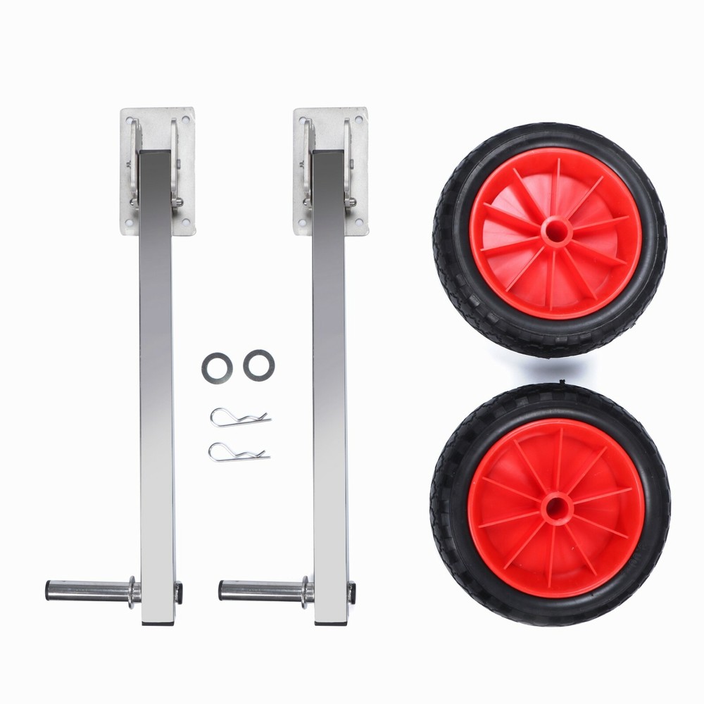 Stainless Steel Inflatable Boat Transom Launching Dolly Wheels Angle Adjustable