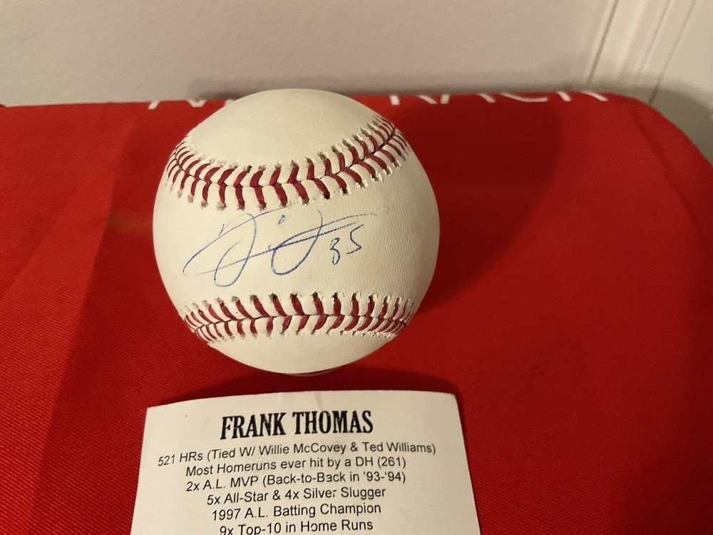 FRANK THOMAS SNOW WHITE SIGNED OML BASEBALL WITH #35 TRISTAR AUTHENTICATION