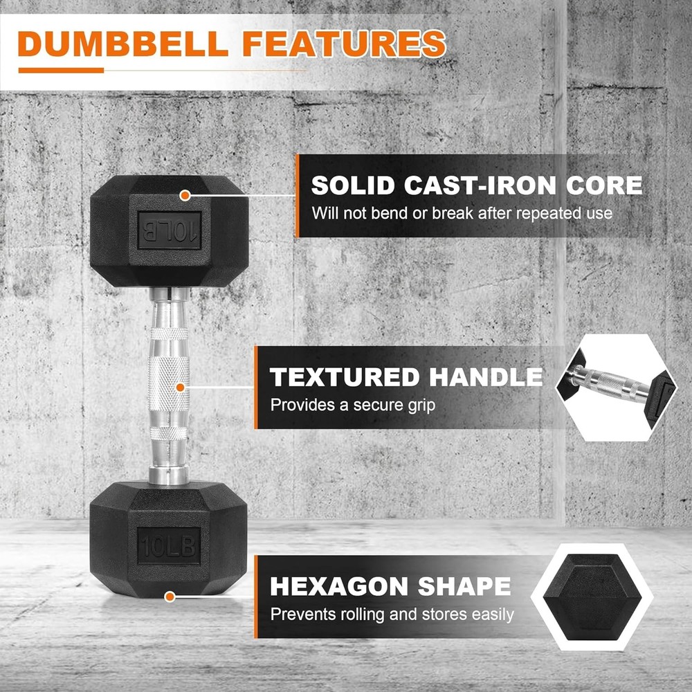 Hex Dumbbells Set with Alloy Steel Handle