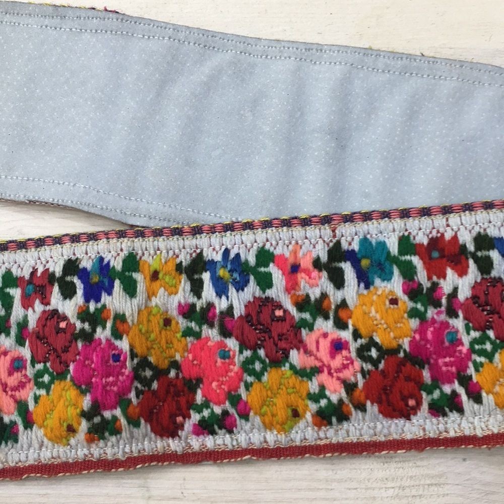 Handmade vintage woven floral adjustable size belt