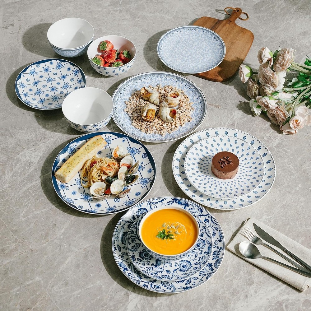 Dinnerware Sets for 4, 12 pcs, Ceramic Dinnerware Sets