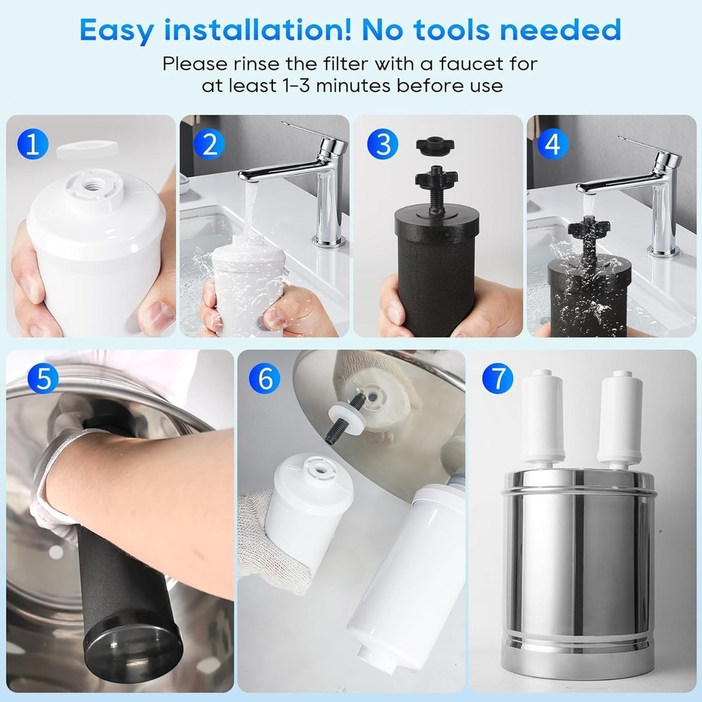 Gravity Water Filter Replacement,for Berkey Black Carbon BB9-2 Purification E...