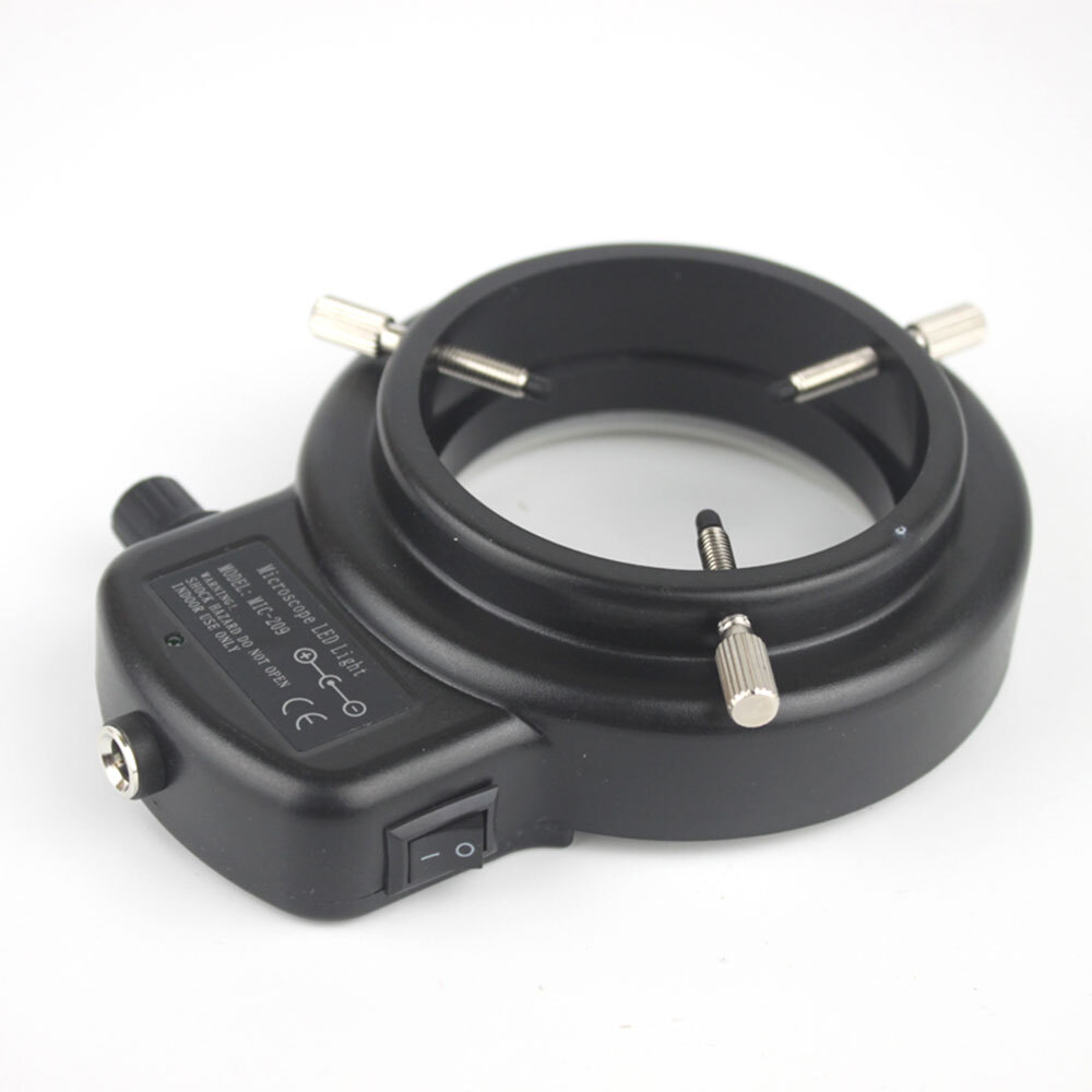 144 LED Stereo Bulbs Microscope Ring Light Illuminator Lamp Adjustable US Plug
