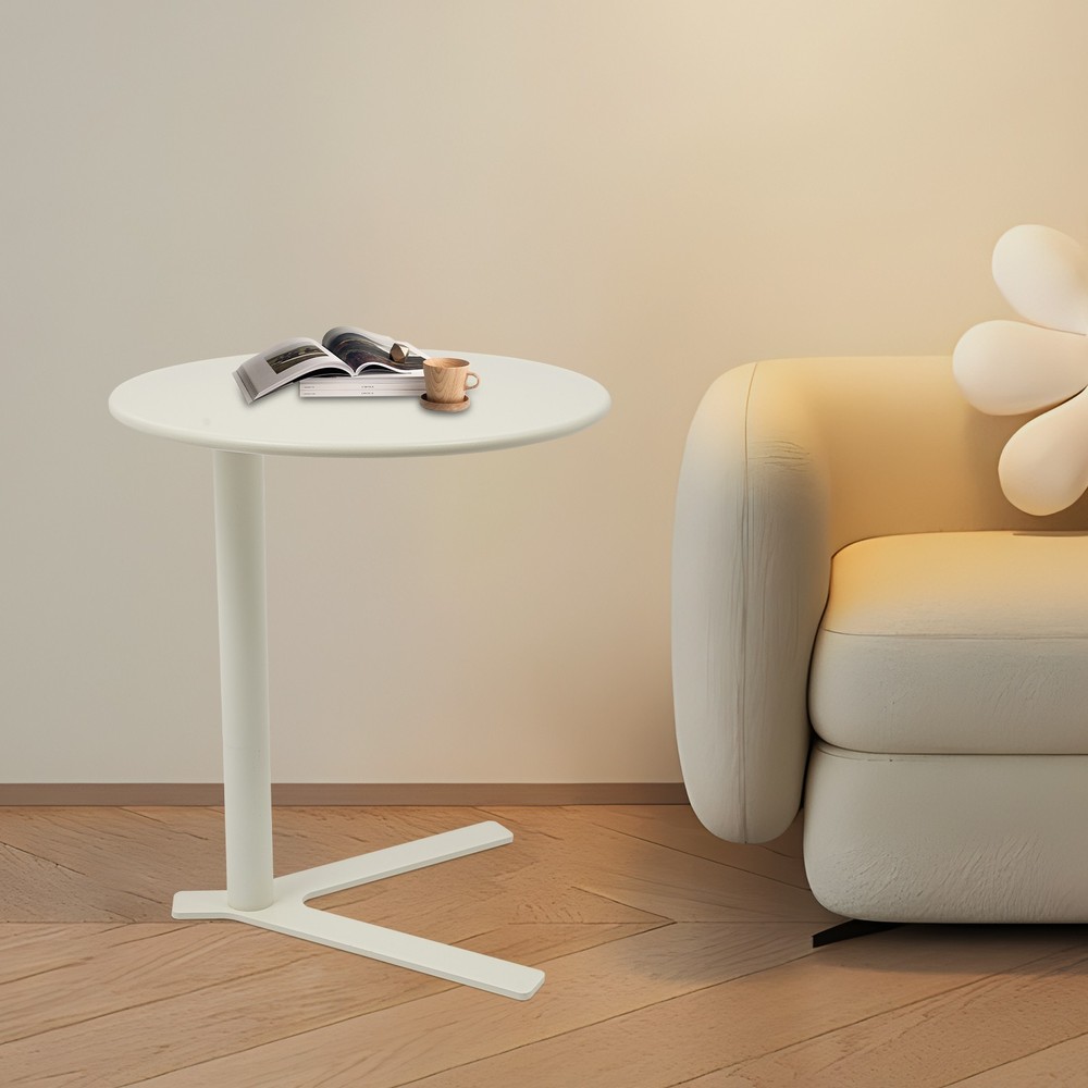 Round Side Table with Y-shaped Base, Side Table for Small Spaces,Couch End Table