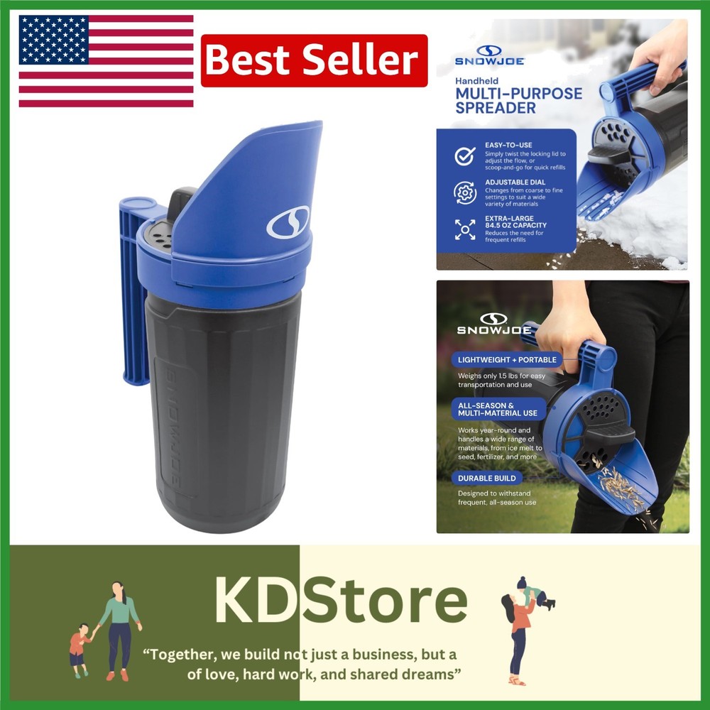 All-Season Handheld Multi-Purpose Spreader – 5 lbs with Adjustable Flow Control