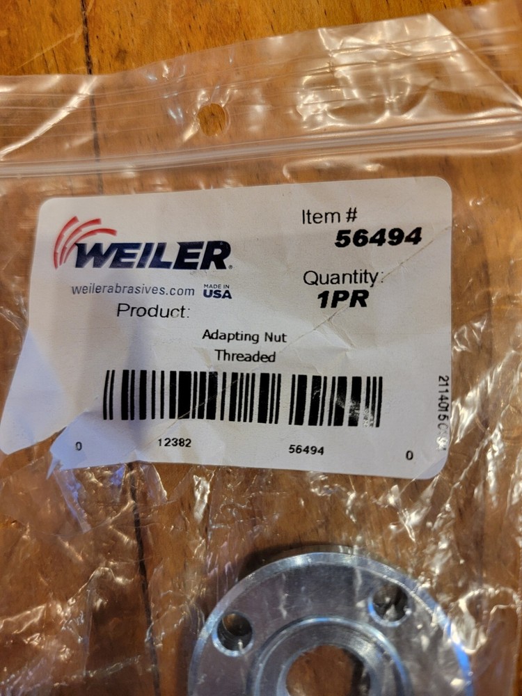 WEILER Adapting Nut Threaded 5/8" Item # 56494 NEW