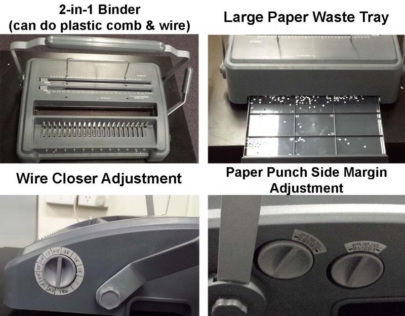 New Heavy Duty Plastic Comb & Wire 2-in-1 Binder / Binding Machine (JL7588)