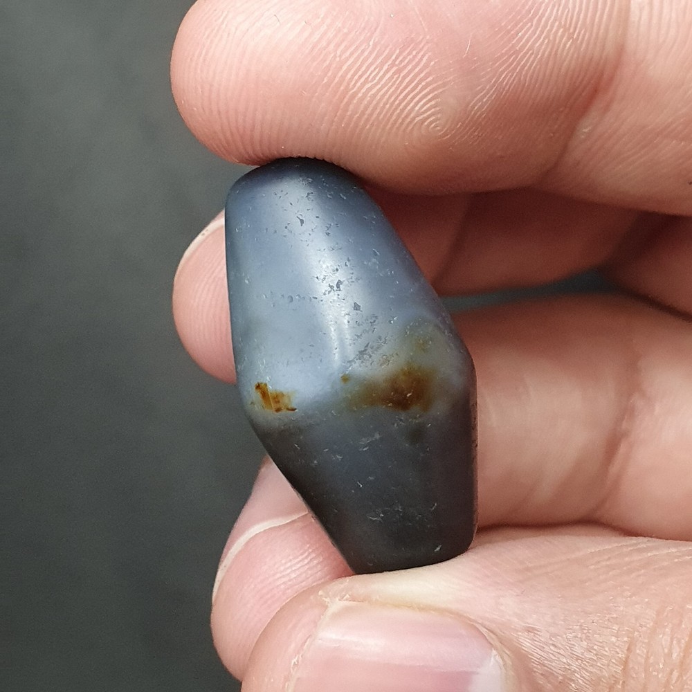 Antique Persian Himalayan Blue Chalcedony Agate Bead