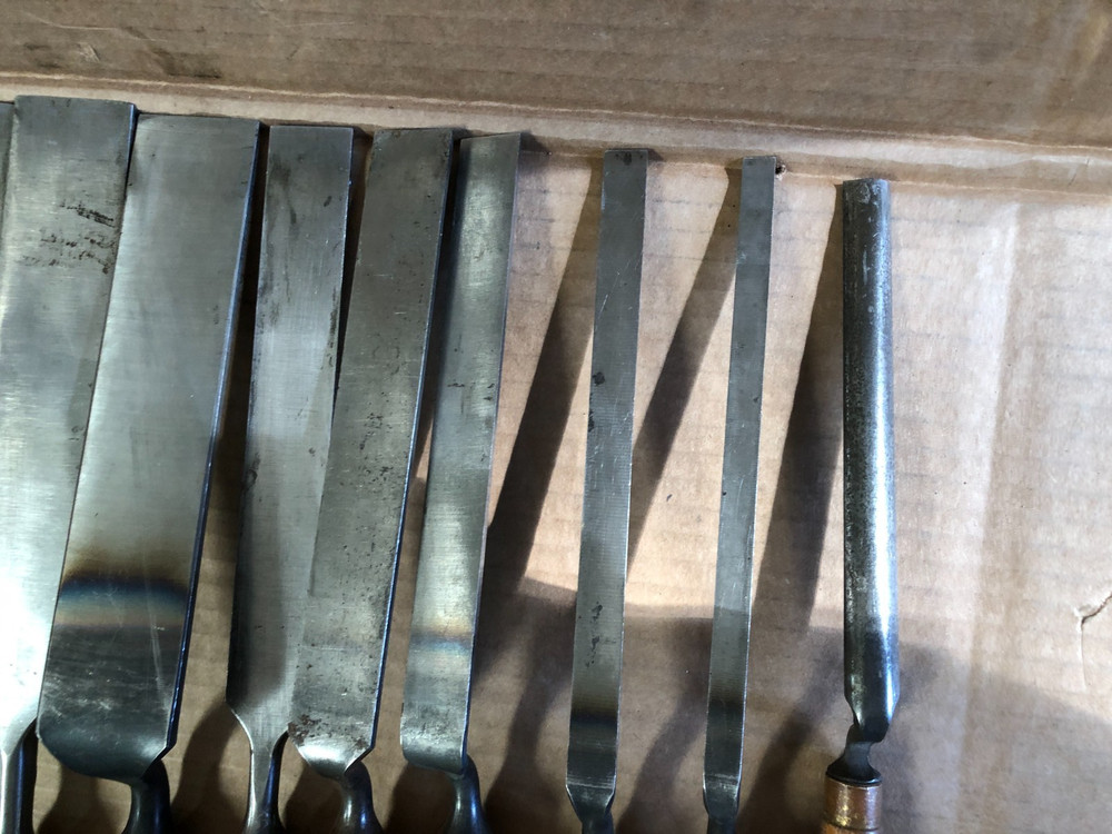 Graduated Cranked Neck Set of 10 Buck Bros Gouges Tang Chisels
