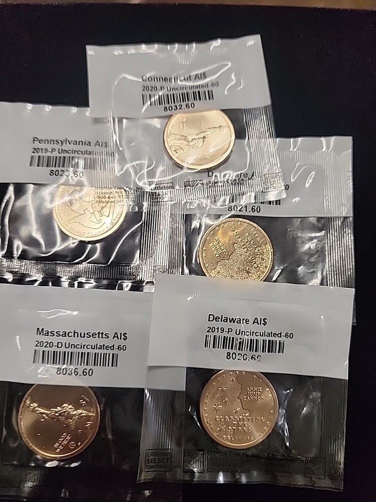 (5) US UNCIRCULATED DOLLAR COINS 2019-2020 R103