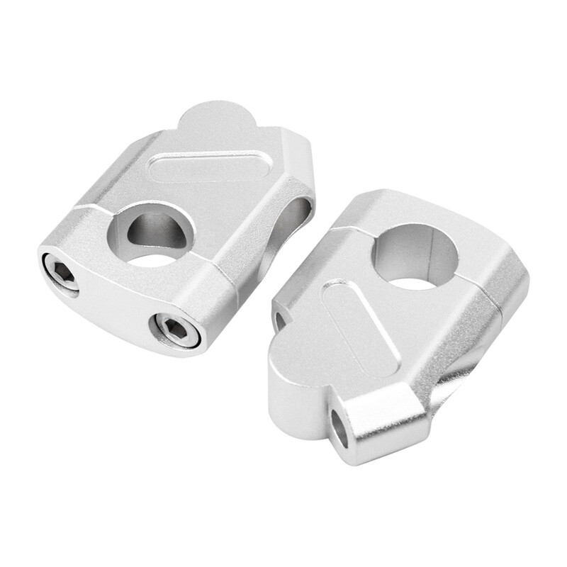 7/8" 22mm Universal Motorcycle Handlebar Riser Bar Riser Clamp Silver