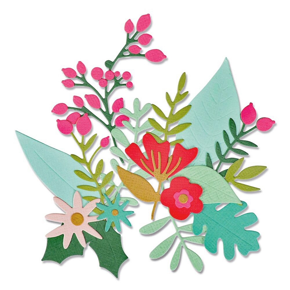 Sizzix Thinlits Floral Abundance #664707 24pc set Retail $24.99