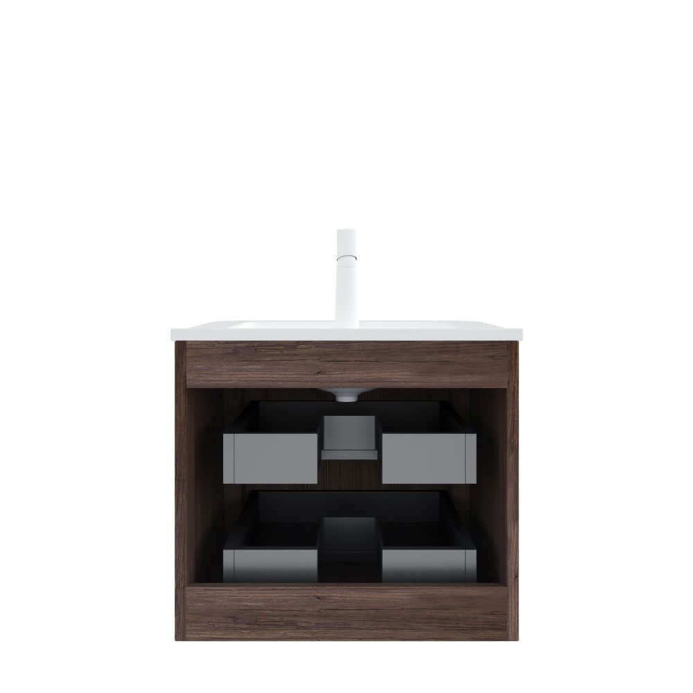 24" Modern Floating Vanity with Sink & 2 Drawers, Preassembled