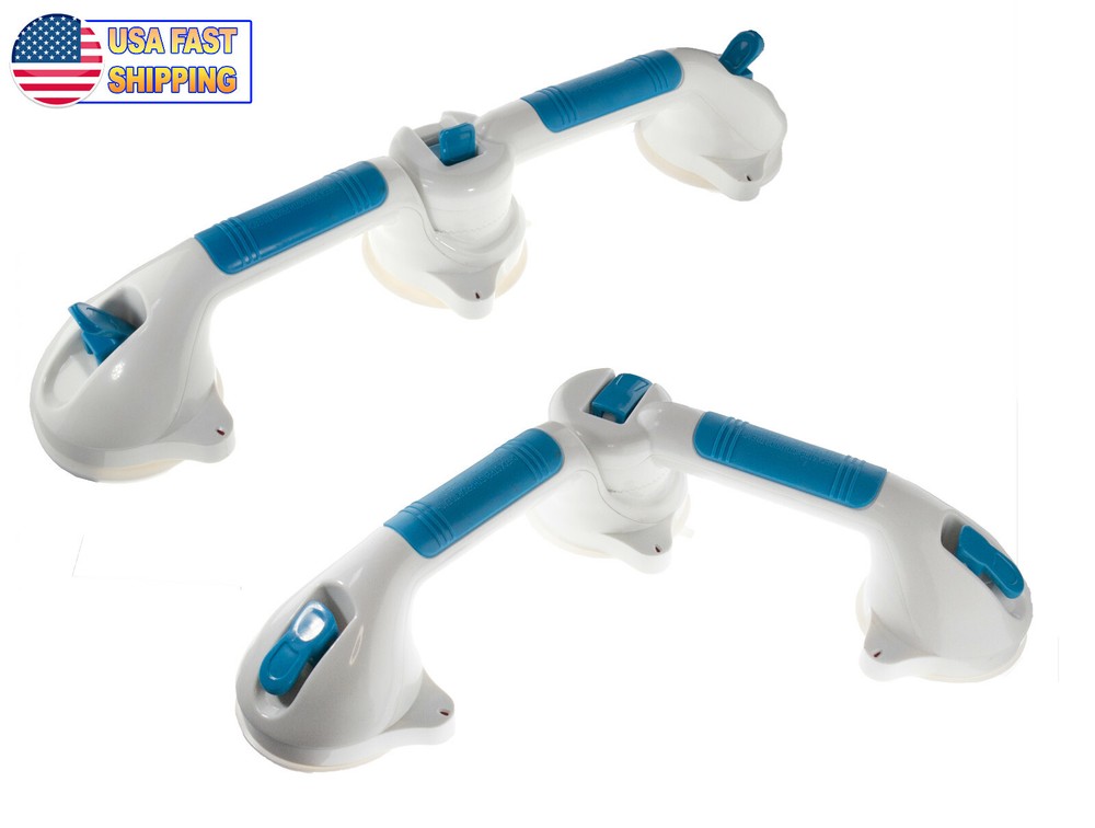 Suction Cup Grab Bar Multi-Positional 180° Swiveling Suction Grip 27" Hand Rail
