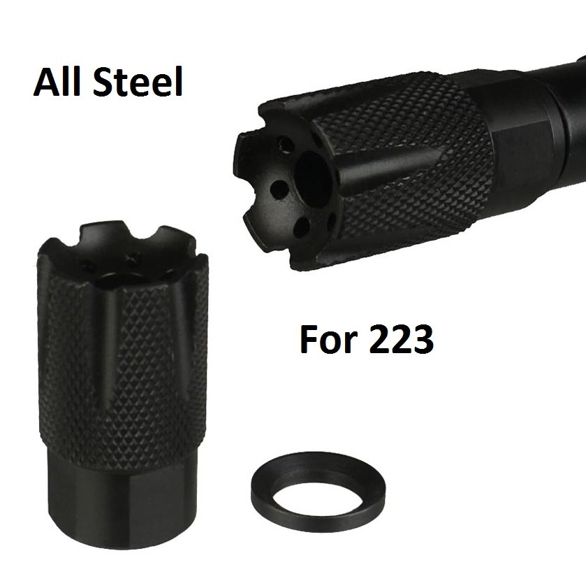 All Steel Light Low Concussion 1/2x28 Muzzle Brake Compensator 223 .223