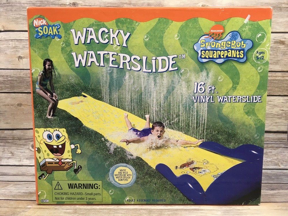 2002 Spongebob Squarepants Wacky Waterslide 16 ft NIck Soak