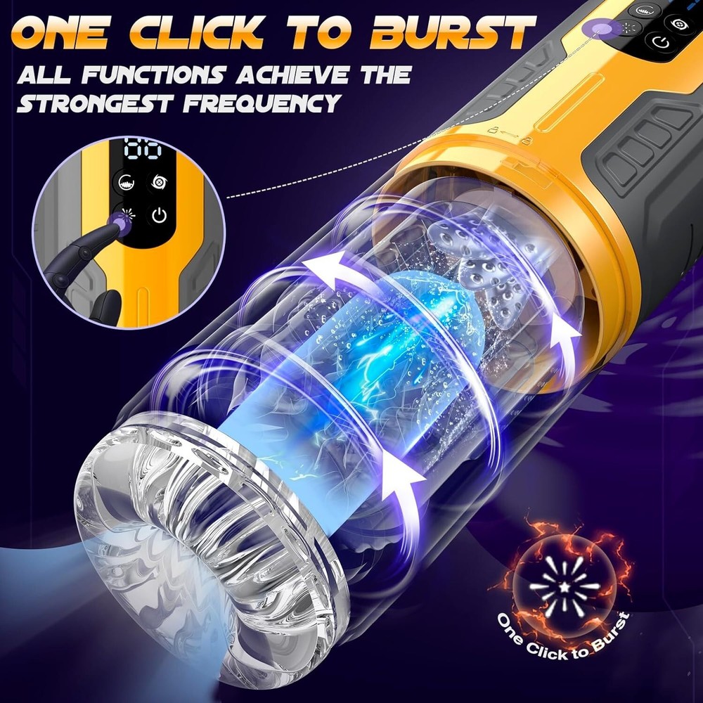 Male Masturbaters Automatic HandsFree Thrusting Cup Rotate Stroker Men Lubricant