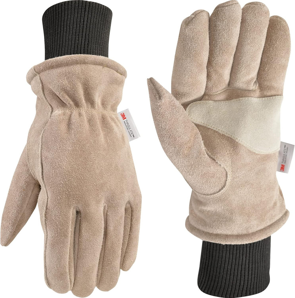 Men'S Lined Hydrahyde Winter Leather Work Gloves, Large ( 1196), Saddle Tan