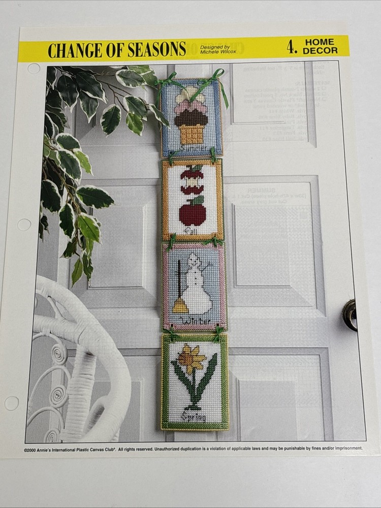 Change of Seasons Annie's Attic Plastic Canvas Pattern Page