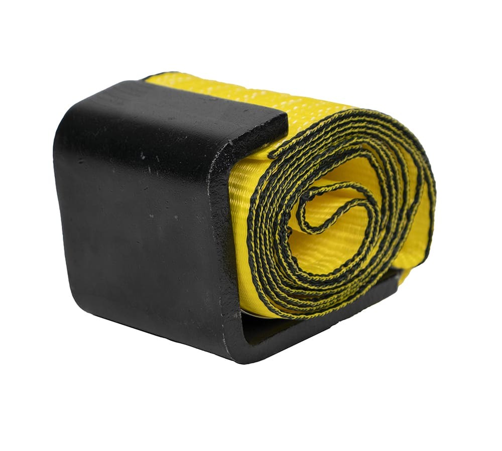 (20 Pack) 4" x 5' Roll Off Container Yellow Winch Strap w/ Large Flat Hook fo...