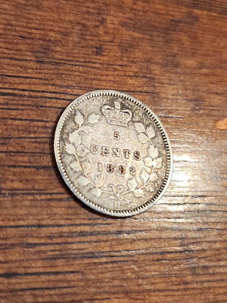 1882H Canada 5 Cents Silver Coin