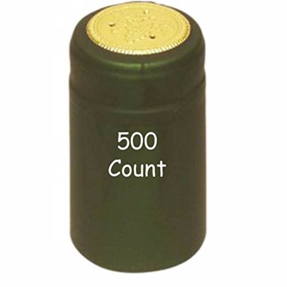 Metallic Green PVC Shrink Capsules-500 Count