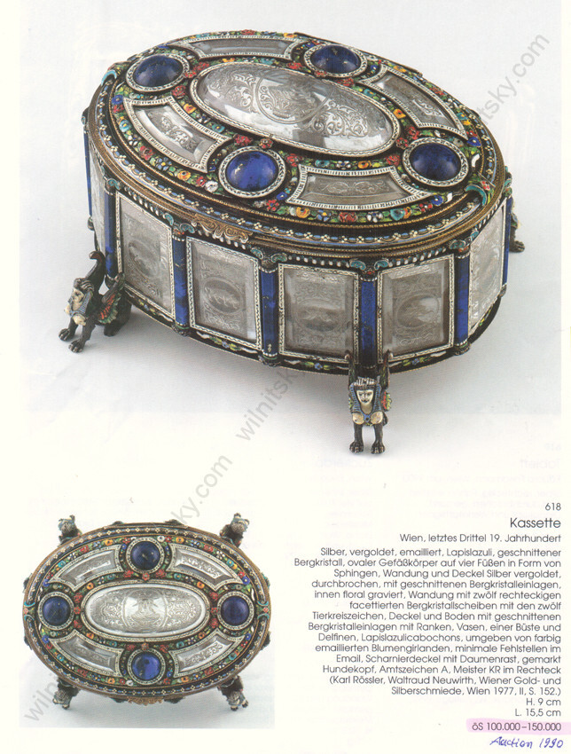 "Splendid Austrian Neorenaissance Cassette" silver, enamel, stones, 19th c.