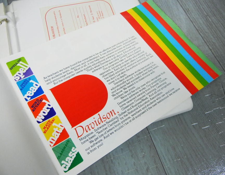 MATH BLASTER Commodore 64/128 Atari 800/1200/65/130 Computer w/Davidson Software