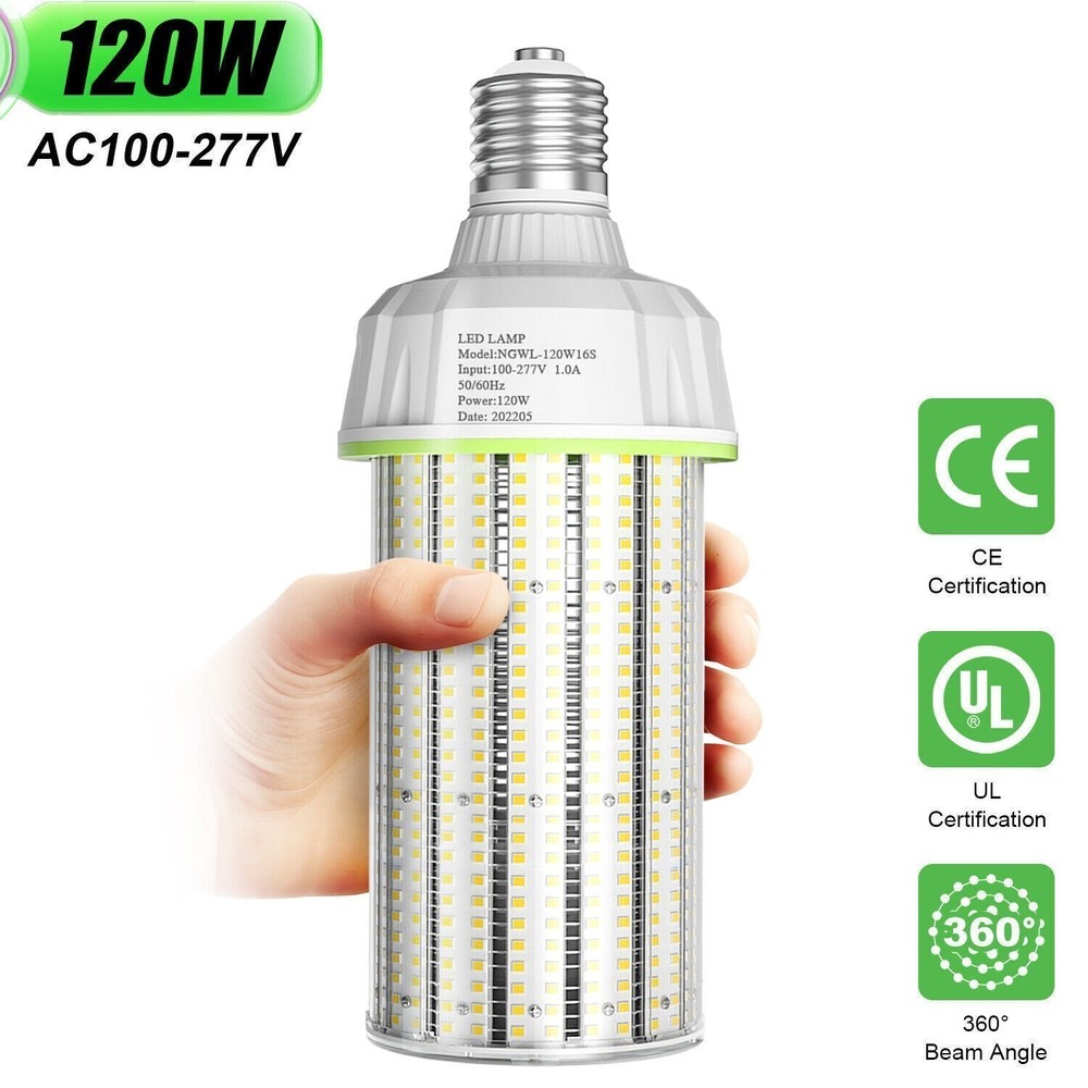 5000K 120W LED Corn Light Bulb E39 Mogul Base 16800LM Factory Lighting Daylight
