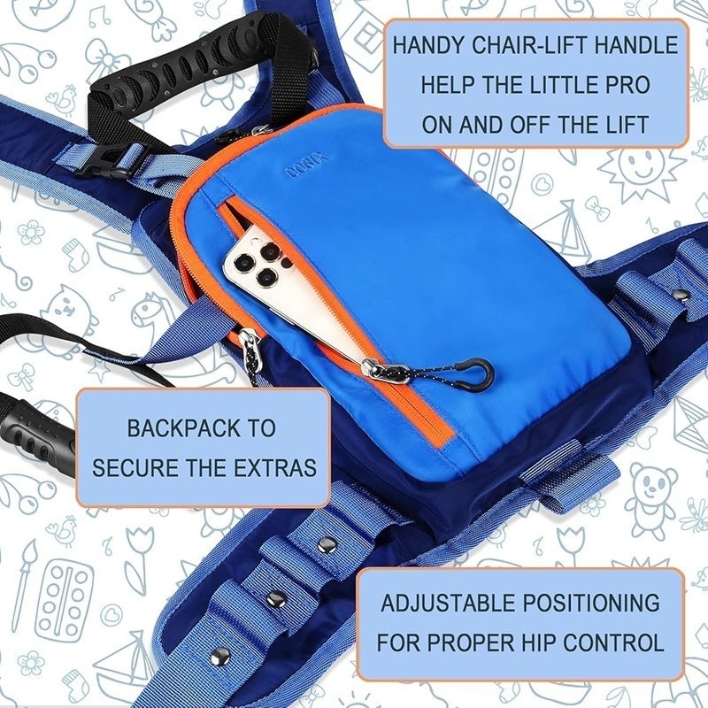 Kids Ski Harness Adjustable Speed Control Training Backpack Durable Nylon Safe