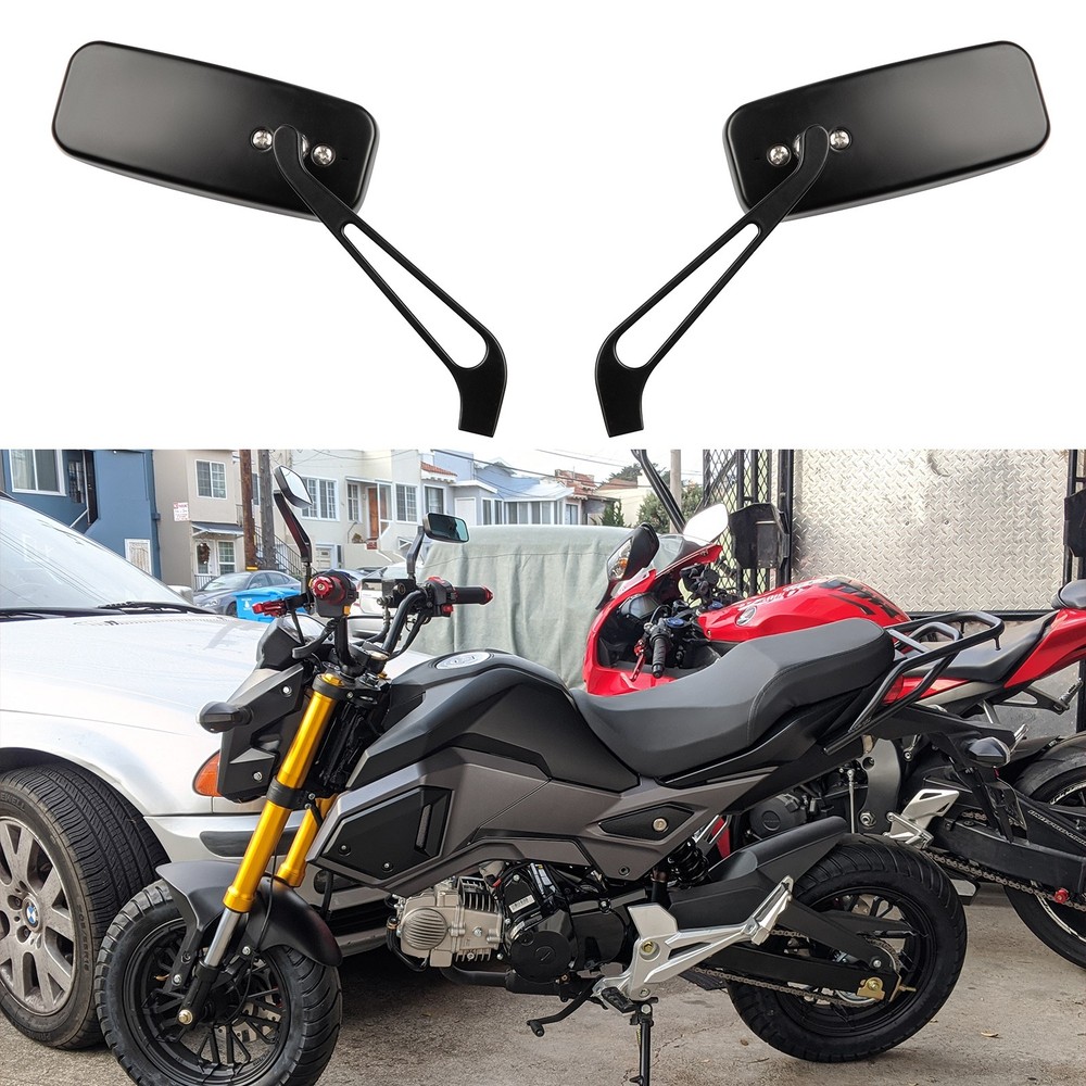 Black US Rectangular Motorcycle Rear View Side Mirrors For Harley Davidson