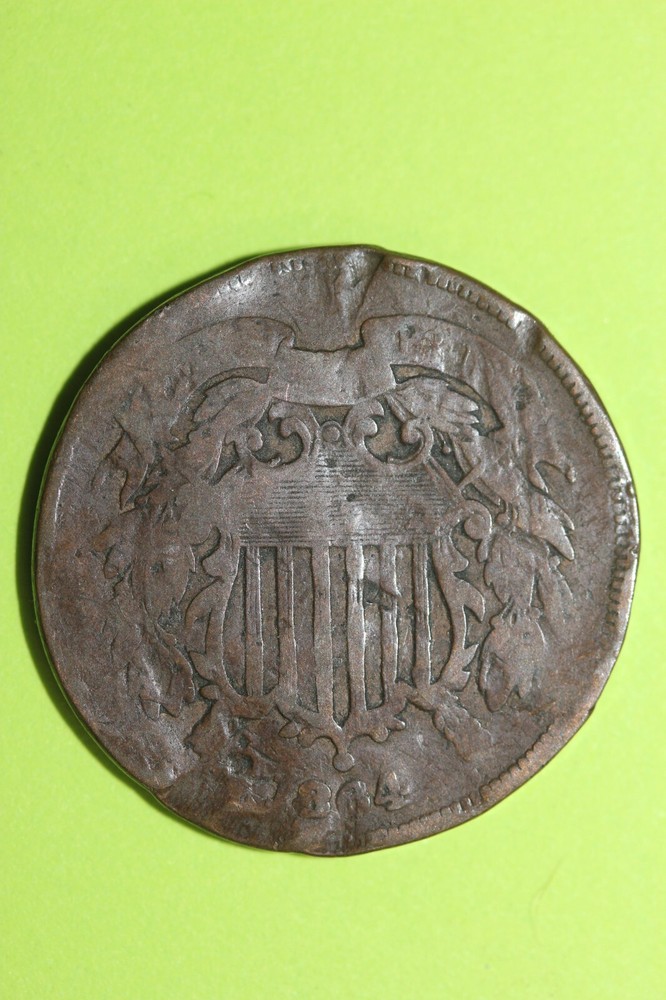 Low Grade Cull 1864 Two 2 Cent Coin Combined  53