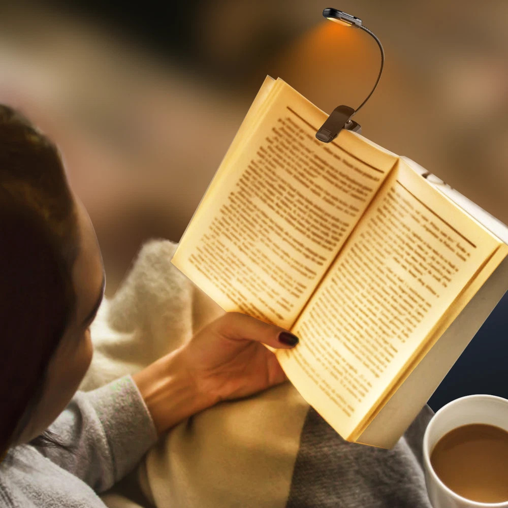 LED Book Light Flexible Rechargeable With 3 Light Modes Easy Clip Reading Lamp