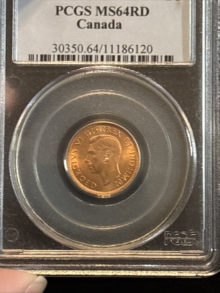 1939 Canada Penny Uncirculated Pcgs Ms64 Red Small Cent