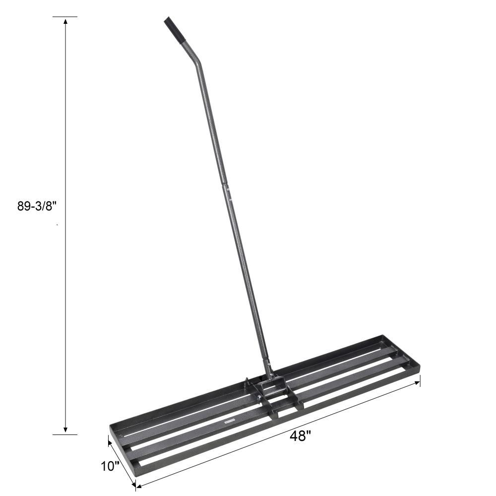 Lawn Leveling Rake Tool, 48in Soil Leveler, Adjustable 7ft Handle w/Grip