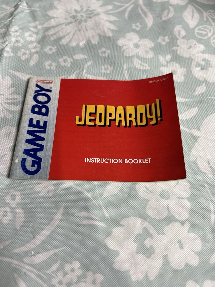 Nintendo Gameboy Instruction Manual Only Jeopardy