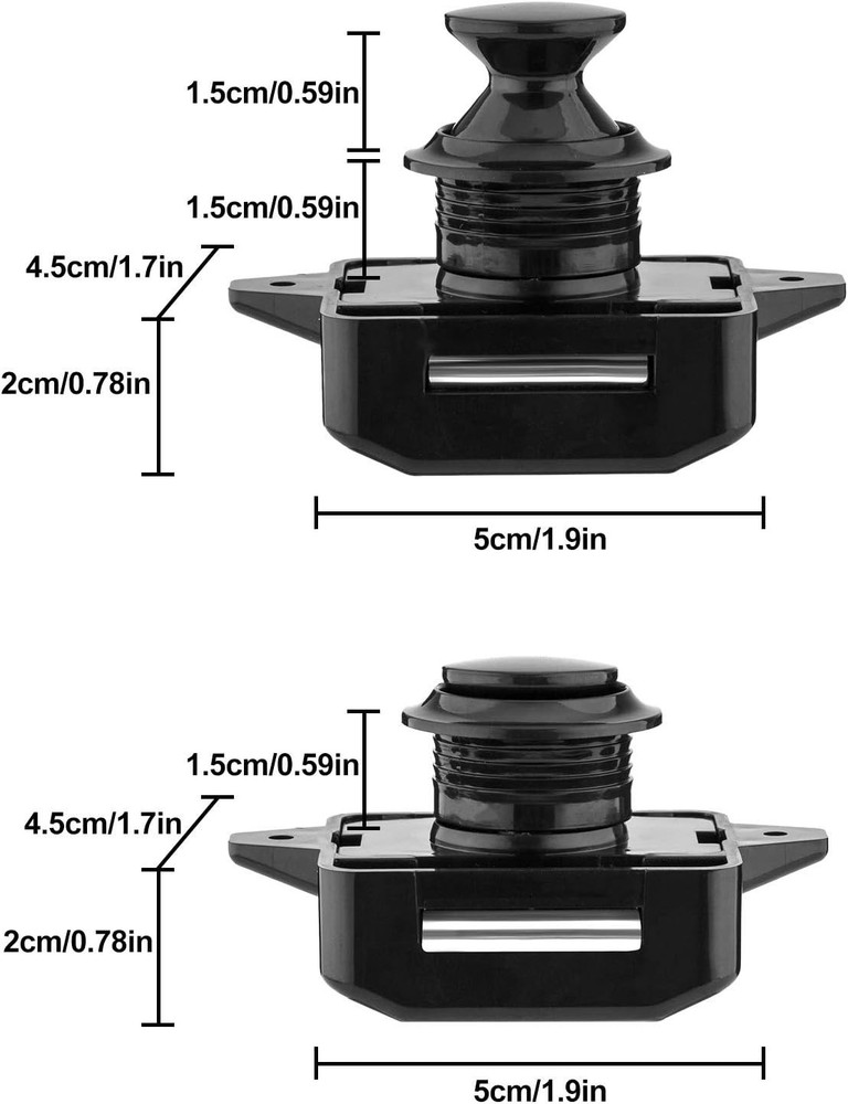 5 PCS Push Button Latch Cabinet Door Catch Keyless Cupboard Locks for RV Motorho