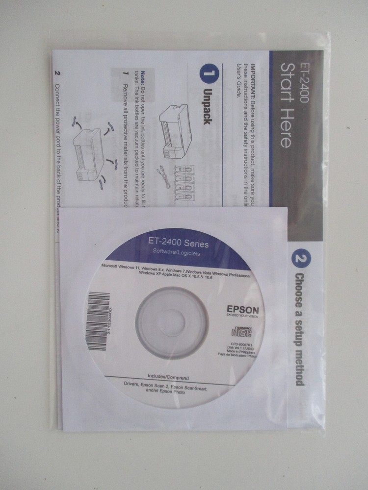 Setup Driver SOFTWARE for EPSON Series ET-2400 Software